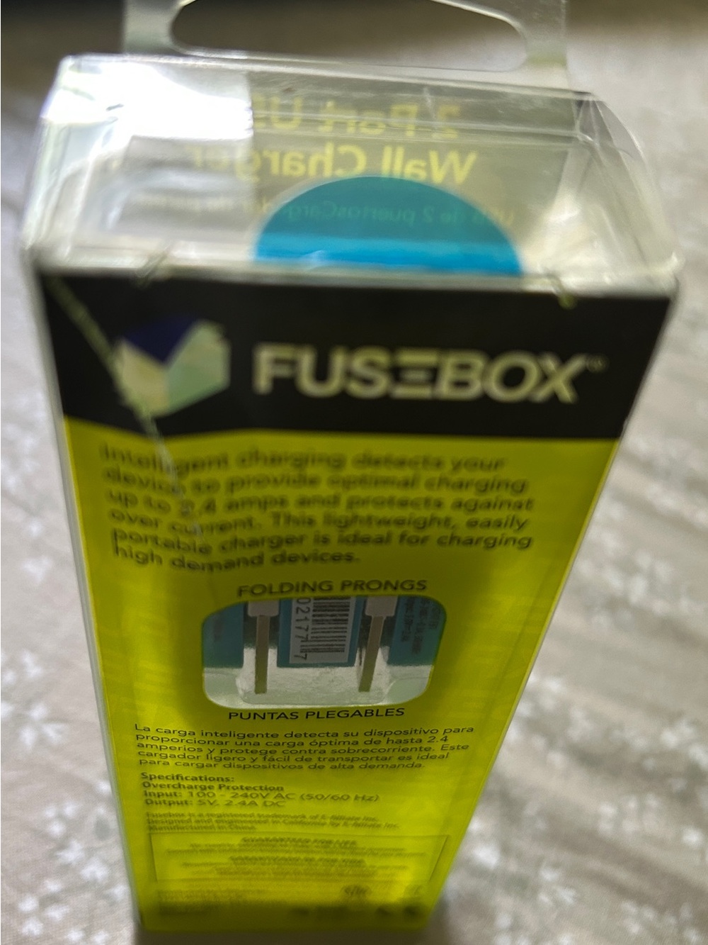 Fusebox Fast Charging Dual USB Wall Charger - Blue - Picture 3 of 3